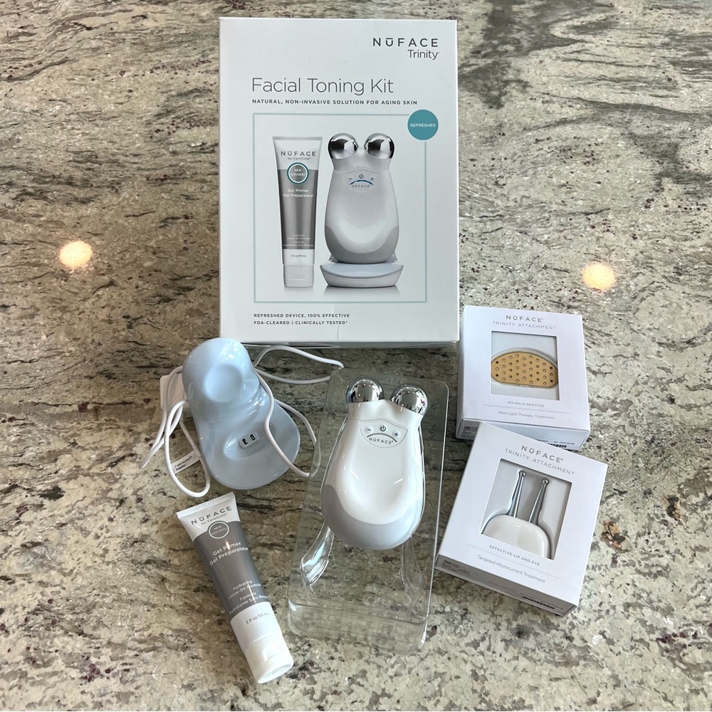 FULL SET NuFace Trinity Complete Facial Toning Kit MICROCURRENT + LED RED LIGHT